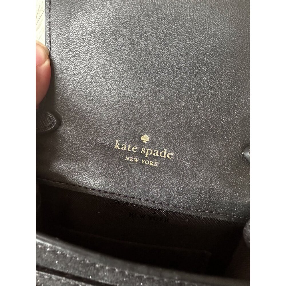 Kate Spade Black Glitter North South Phone Crossbody Bag - Picture 7 of 11